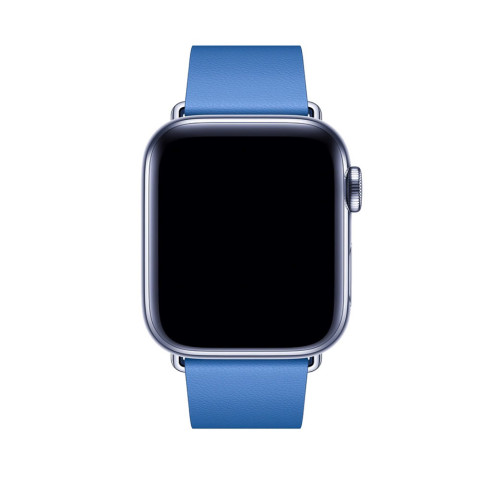 Кожаный ремешок Modern Buckle Leather для Apple Watch 38/40/41mm Silver/Cape cod blue